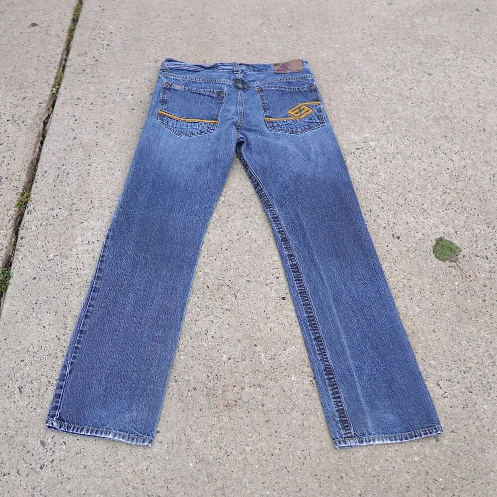Vintage Y2K Enyce Jeans Size 34 Low Rise Relaxed Fit 100% Cotton Denim Hip Hop